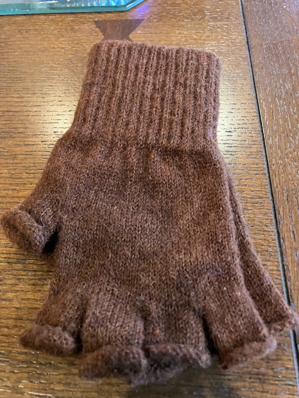 Cozy Rust Fingerless Alpaca Gloves